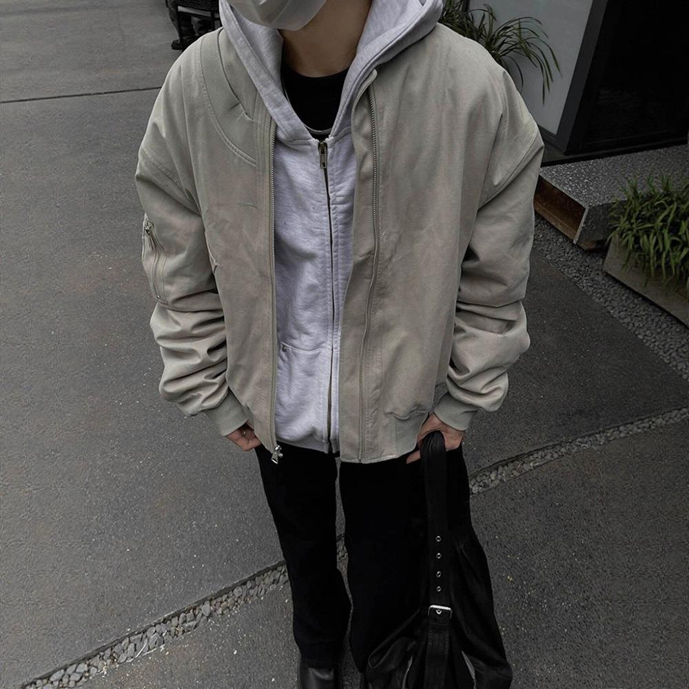 Американская ретро бомбер куртка хай-стрит мужская и женская весна и осень чувство дизайна свободная повседневная рабочая бейсбольная куртка тренд