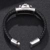 Панк-мужские браслеты-демоны, черный кожаный браслет, мужские подвески, модные браслеты, подарок