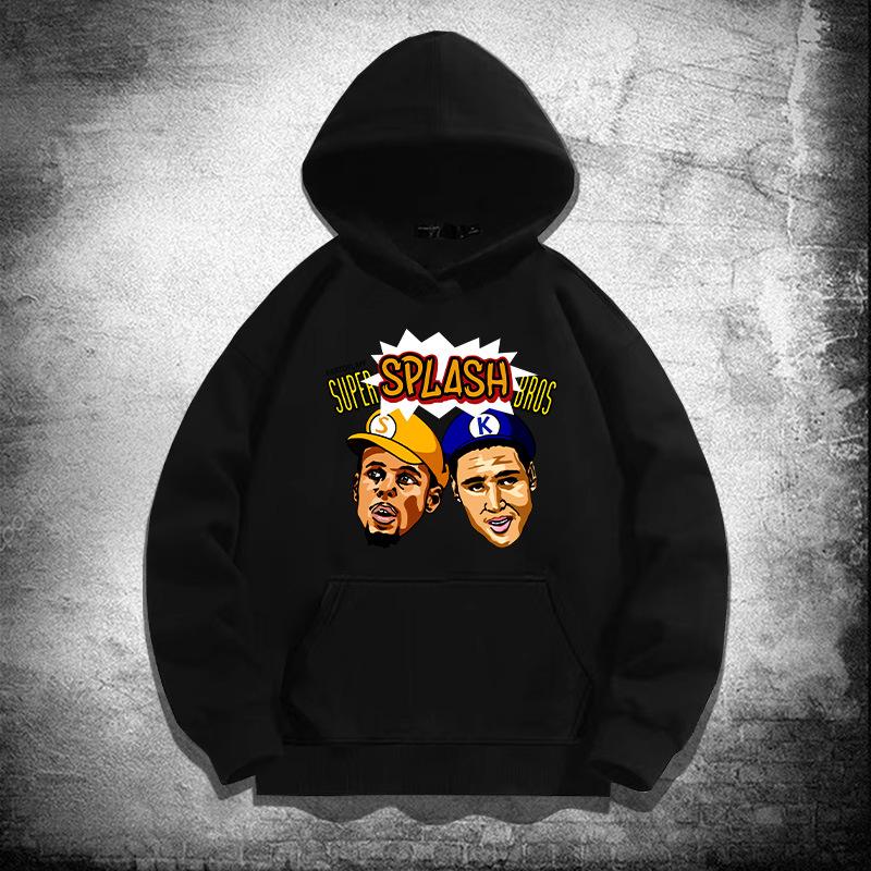Warriors Splash Brothers hooded sweater men and women trendy basketball sports loose shoulder hoodie jacket