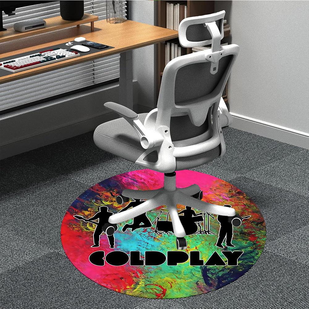 1PC Coldplay Band Logo Office Round Rug Perfect for Office Non-Slip Backing, Decorative Floor Mat yy250916060