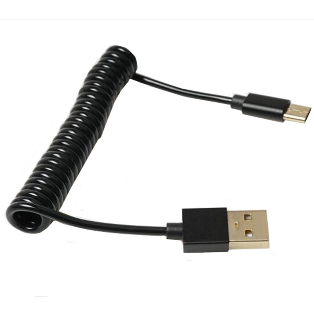 USB 3.1 Type-C Male to USB 2.0 Male Spirals Coiled Adapter Cable Spring Telescopic Extension Cable For Data Sync Charger