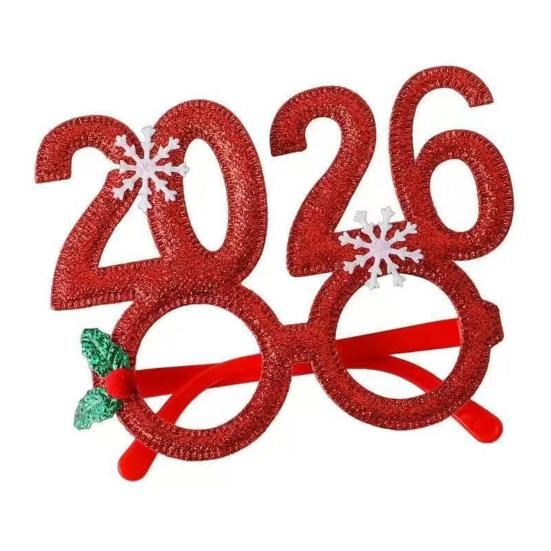 С Новым годом Аксессуар Блестящий 2026 Ободок Блестящие очки для Рождества Вечеринка в канун Нового года Принадлежности