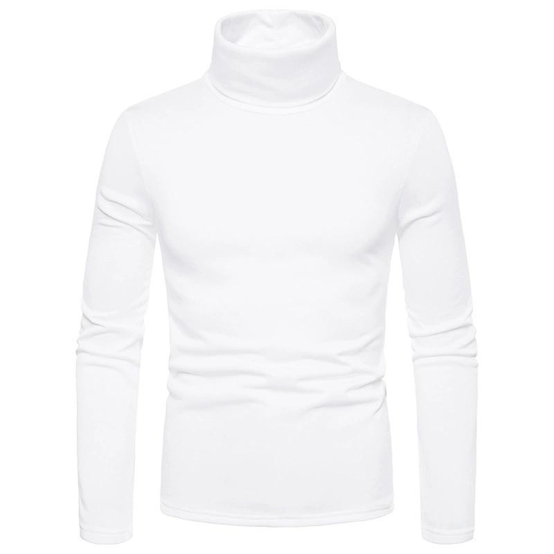 Модный мужской повседневный облегающий базовый вязаный свитер с высоким воротником, пуловер с высоким воротником, мужские осенне-зимние топы с двойным воротником
