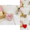Childrens Cute Heart And Bowknot Crossbody Bag Made Of Pu For Daily Use And Kindergarten