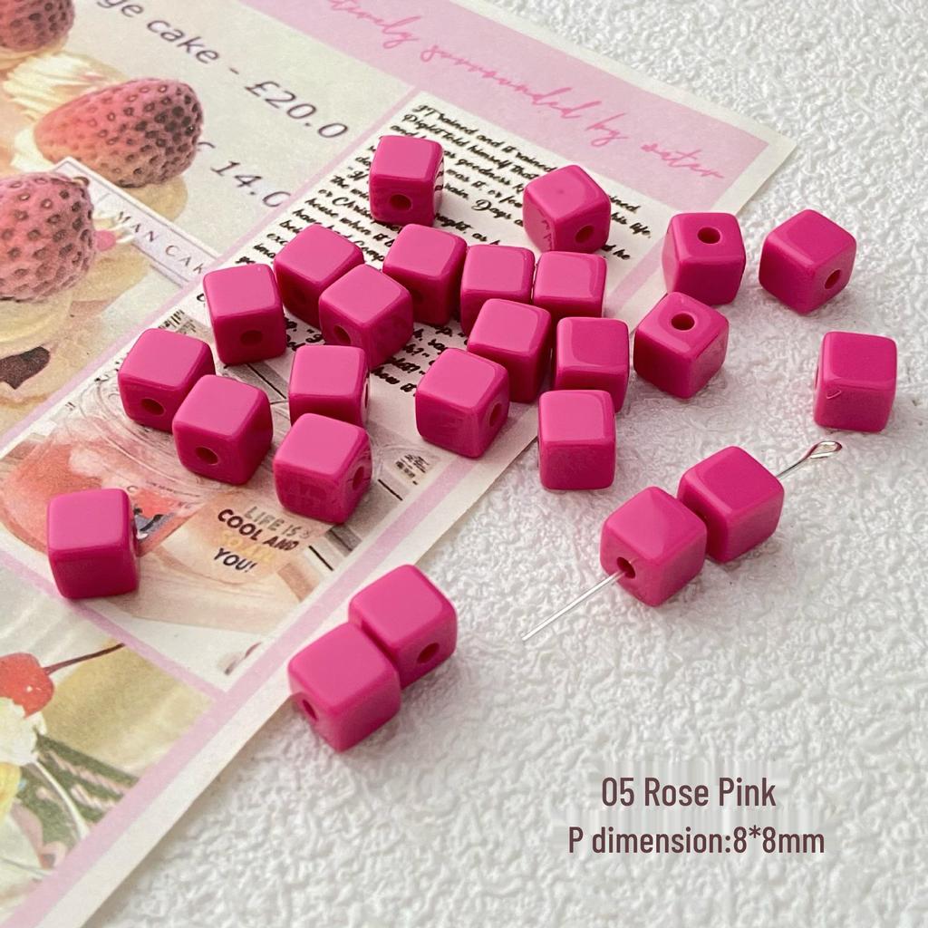 Квадратные акриловые бусины однотонного цвета: Аксессуары для украшений своими руками, цепочки для телефонов, заколки для волос и серьги