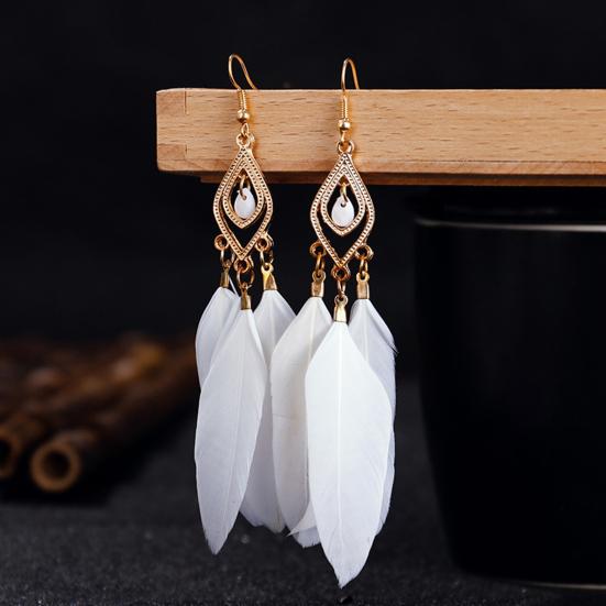 Women Drop Earrings Synthetic Feather Bohemia Creative Tassels Dangle Earrings Dangle Earrings Prom Jewelry