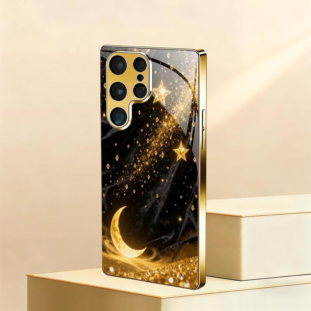 Гальванизированный золотой новый чехол для телефона для Samsung Galaxy S26 Ultra S25 Plus S24 S23 S22 fe закаленное стекло Художественные текстурные узоры
