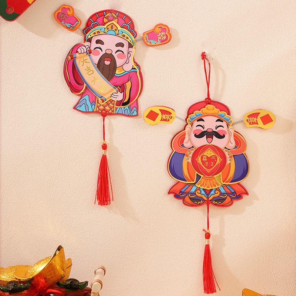 The God of Wealth New Year Pendant Exquisite DIY Spring Festival Magnetic Stickers Festive Propitious