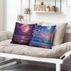 4Pcs Dreamy Rose Seaside View Digital Printing Pillow Cover Short Plush Suitable Living Rooms Bedrooms Sofas Throw Cushion Cover