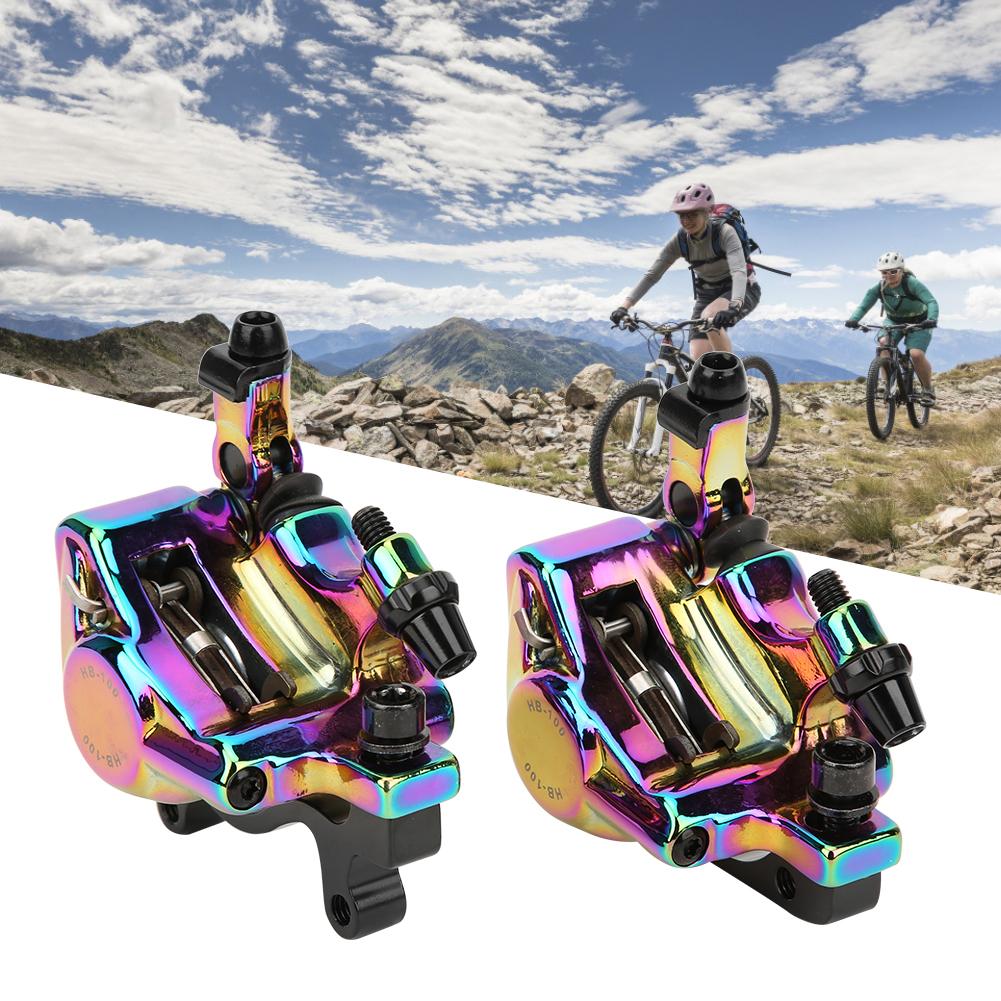 HB100 Bike Aluminium Alloy Hydraulic Disc Brake Set Front Rear for Mountain Road Bicyclecolorful