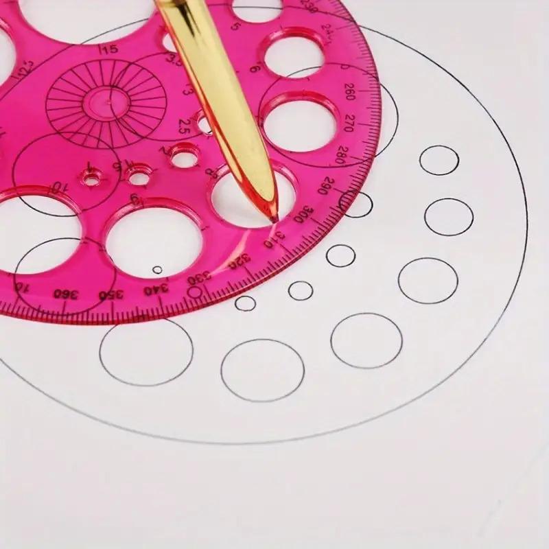 6-Piece Set of 360-Degree Full-Circle Protractors, Geometric Drawing Tool, Large Transparent Circle Protractor, Quick Circle Drawing Tool, udy