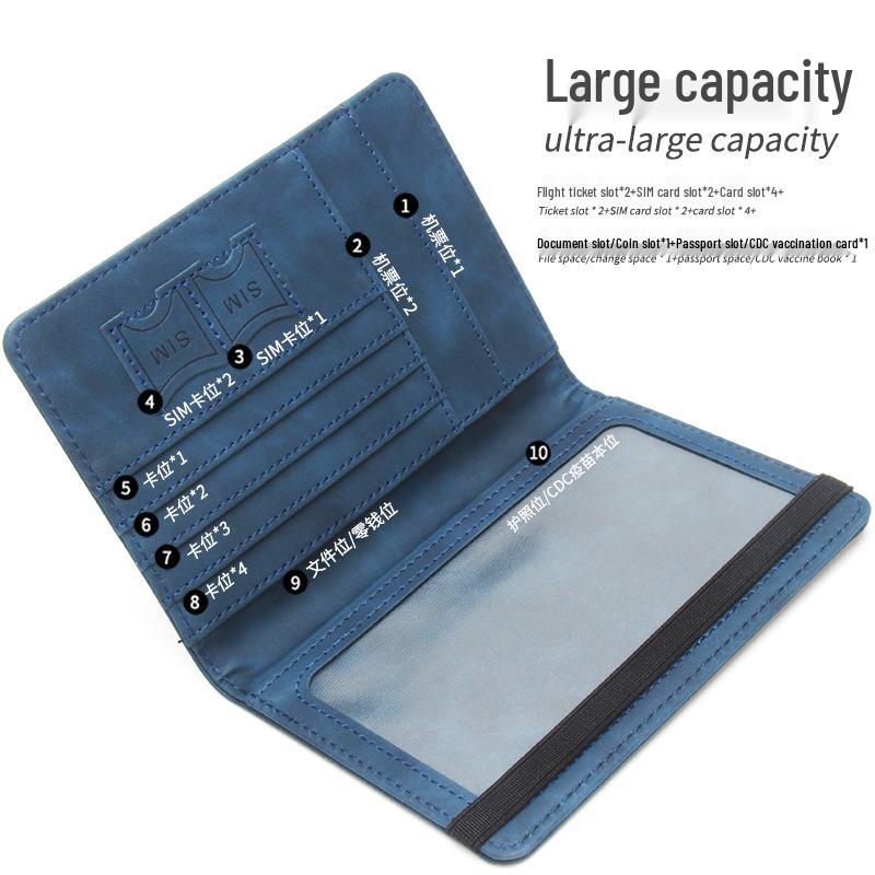 Luxury Spanish Anti-Magnetic Leather Passport Holder with Multi-Card Slots