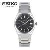 SEIKO SUR557P1 SUR557P Quartz Simple Lumibrite Date Black Silver Stainless Wrist Watch For Men