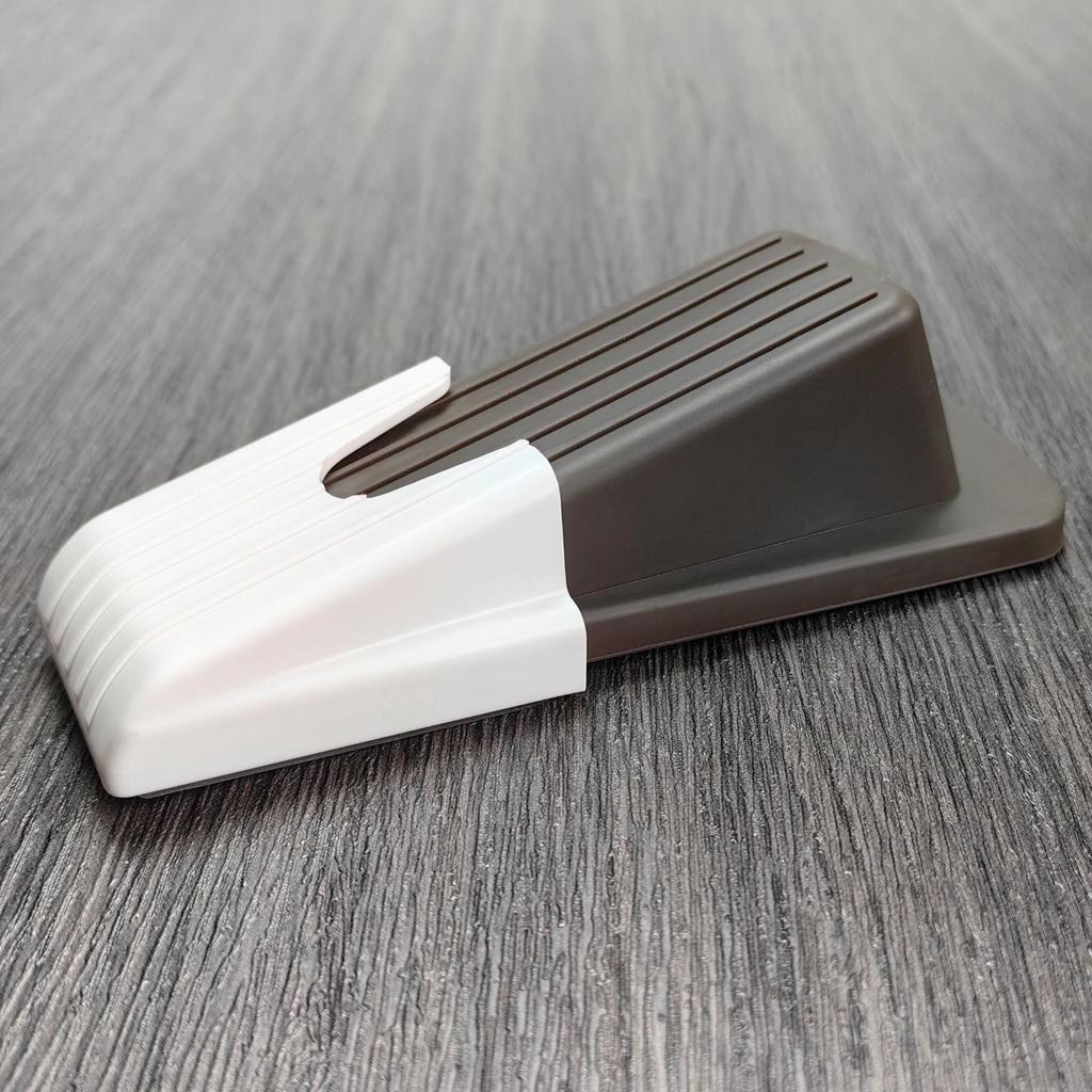 Silicone Safety Door Stopper with Metal Alloy Rubber Door Stop Wedge Works Quite Hold Heavy Doors Firmly by Non-Skid Base Grip