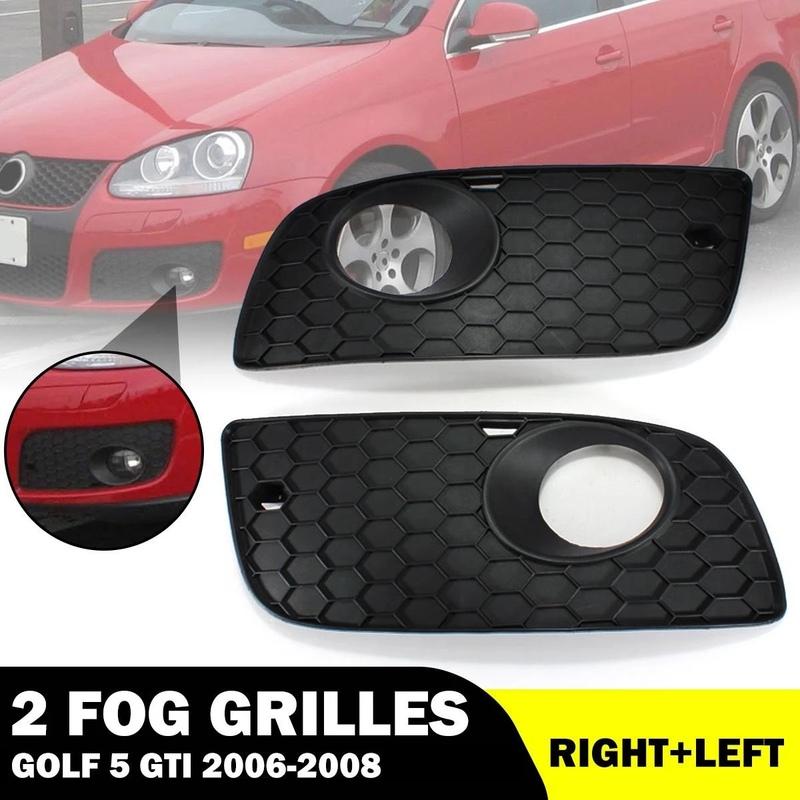 XXR-Front Left + Right Bumper Lower Grill Fog Light Grille Cover For Mk5 Golf 2006-2008