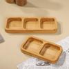 Natural Bamboo Divided Snack Serving Tray Divided Bamboo Snack Dishes  Tea Room Decor