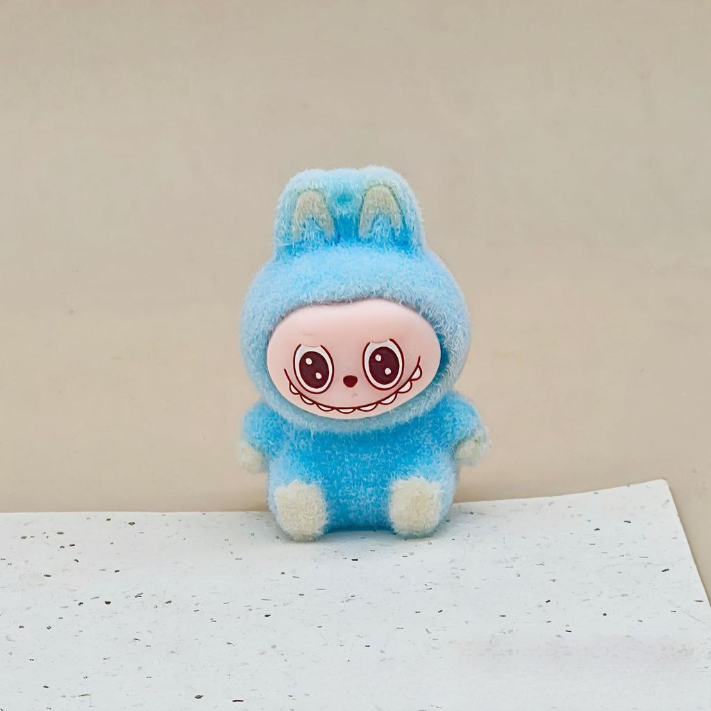 Three-dimensional Flocking Keychain Pendant Cute Bag Accessories Doll Cartoon Ornament