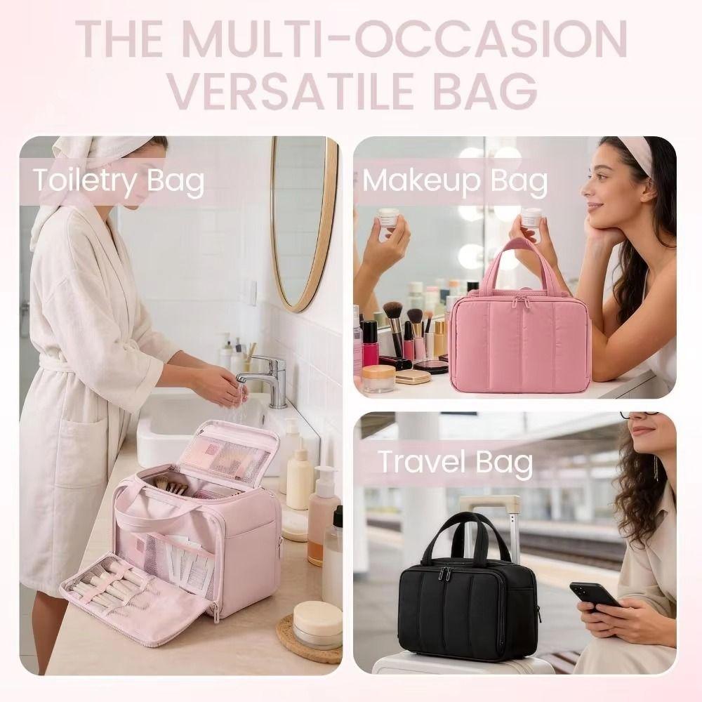 Dry-wet Separation Travel Toiletry Bag Large Capacity Women Cosmetic Tote Travel Use