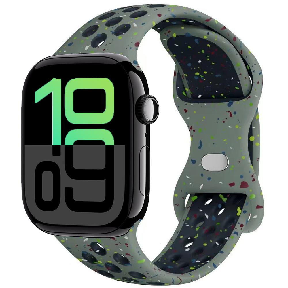 Силиконовый ремешок для Apple Watch 11 10 9 8 7 46 мм 45 мм 42 мм 41 мм Ultra 3/2 49 мм Дышащий браслет для iWatch 6 5 4 SE 44 мм