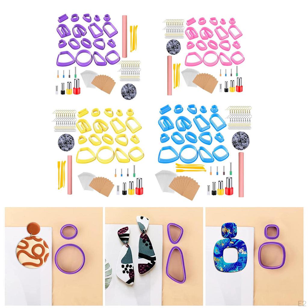Глина, 130 шт. Формы для изготовления украшений своими руками с карточками для сережек, крючками, инструментами-дыроколом, поделками