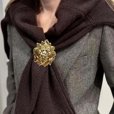 Брошь-булавка Голова льва Западный стиль Женский аксессуар для пиджаков платьев, вечеринок - Круглогодичная носимая булавка для