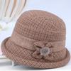 In the elderly hat lady mother woolen basin hat spring and autumn grandma bucket hat autumn and winter plush thick top hat