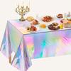 1pcs Rainbow Plastic Tablecloths Disposable Decorative Rectangular Tablecloth, Suitable for Birthday, Disco, Wedding, Party Decoration
