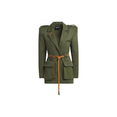 X Ivy Park Collaboration Ss23 Эластичный пояс на талии Однобортный приталенный пиджак Женские пиджаки Милитари-зеленый IL8882