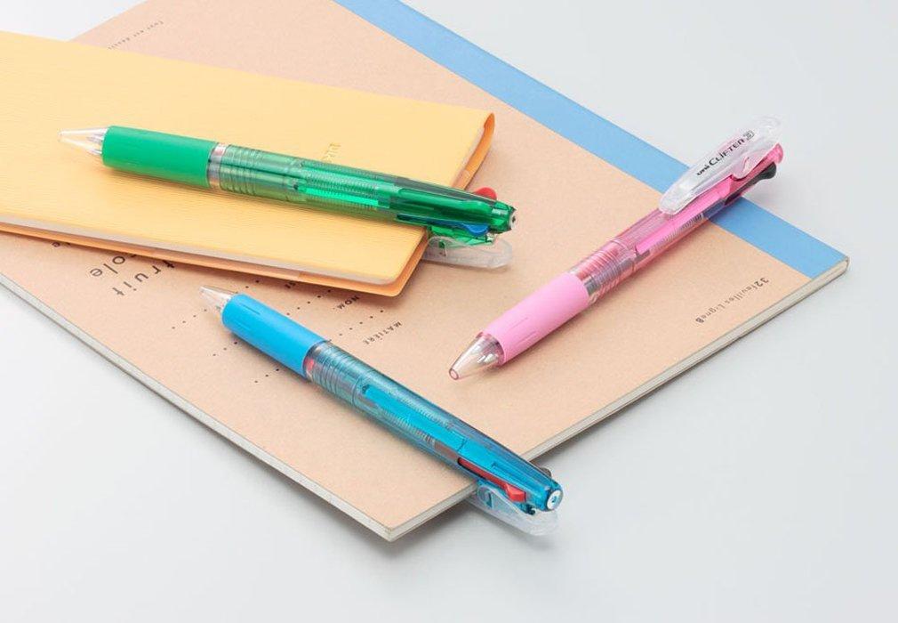Mitsubishi Pencil Ballpoint Pack of 10 2-Color Pen, Clifter, 0.7mm, Transparent, SE2254.T,