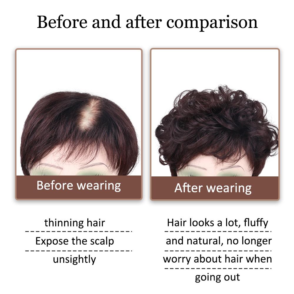 Wig Female Fluffy and Traceless Cover White Light Thin Short Curly Hair Invisible Hair Replacement Block