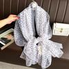 180*135cm Summer Silk Scarf Women Outdoor Shawl Bandanna Foulard Female Beach Fashion Luxury Oversized Shawl Head Hijab Wrap