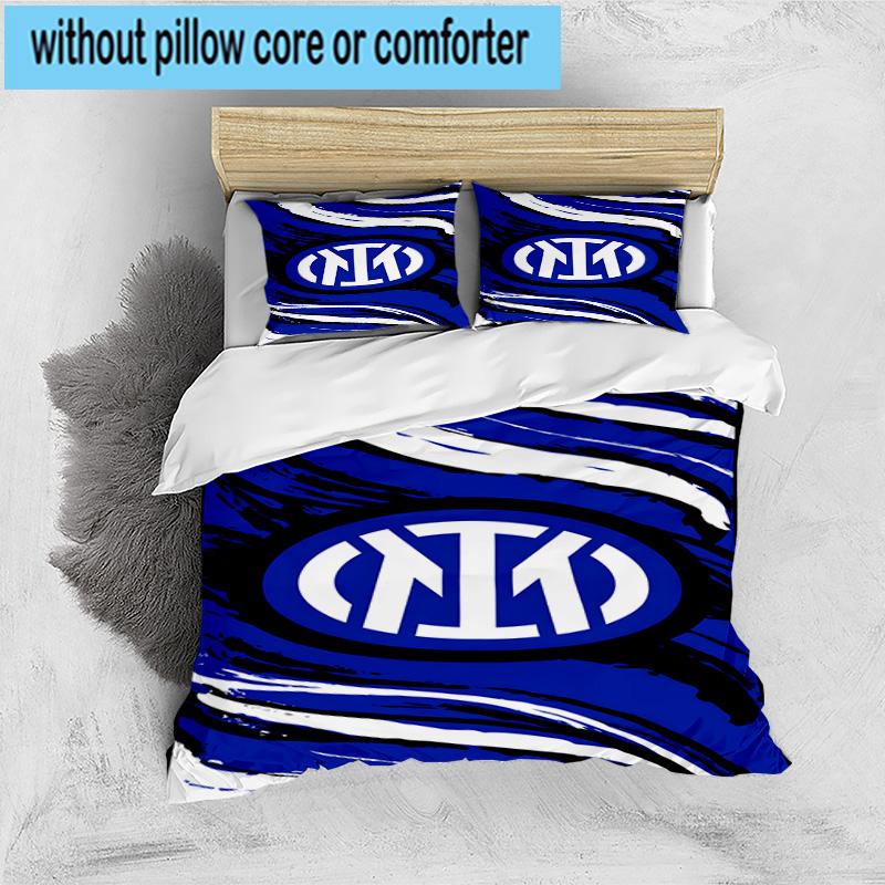 3pcs F.C. Internazionale Milano Printed Bedding Set Duvet Cover Closure Includes 1 Duvet Cover & 2 Pillowcases Bedding Sets Home Decor Gifts