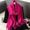 62Color Solid Women Winter Scarf Теплый Утолщенный Кашемировый Шаль Уличная Мода Роскошные Кисточки Пашмина Дамская Накидка Ветрозащитные Шарфы
