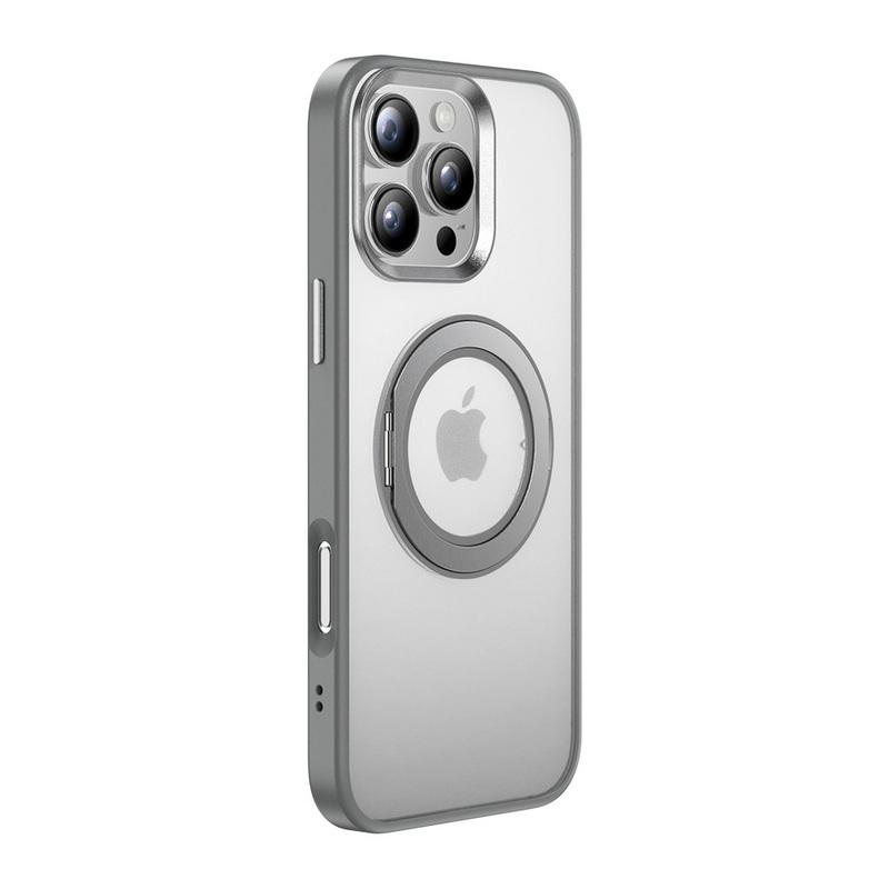Чехол-книжка с магнитным креплением, вращающимся на 360 градусов, для iPhone 16, 15 Pro Max, 14 Pro, с мягким краем, противоударный, прозрачный матовый чехол для телефона