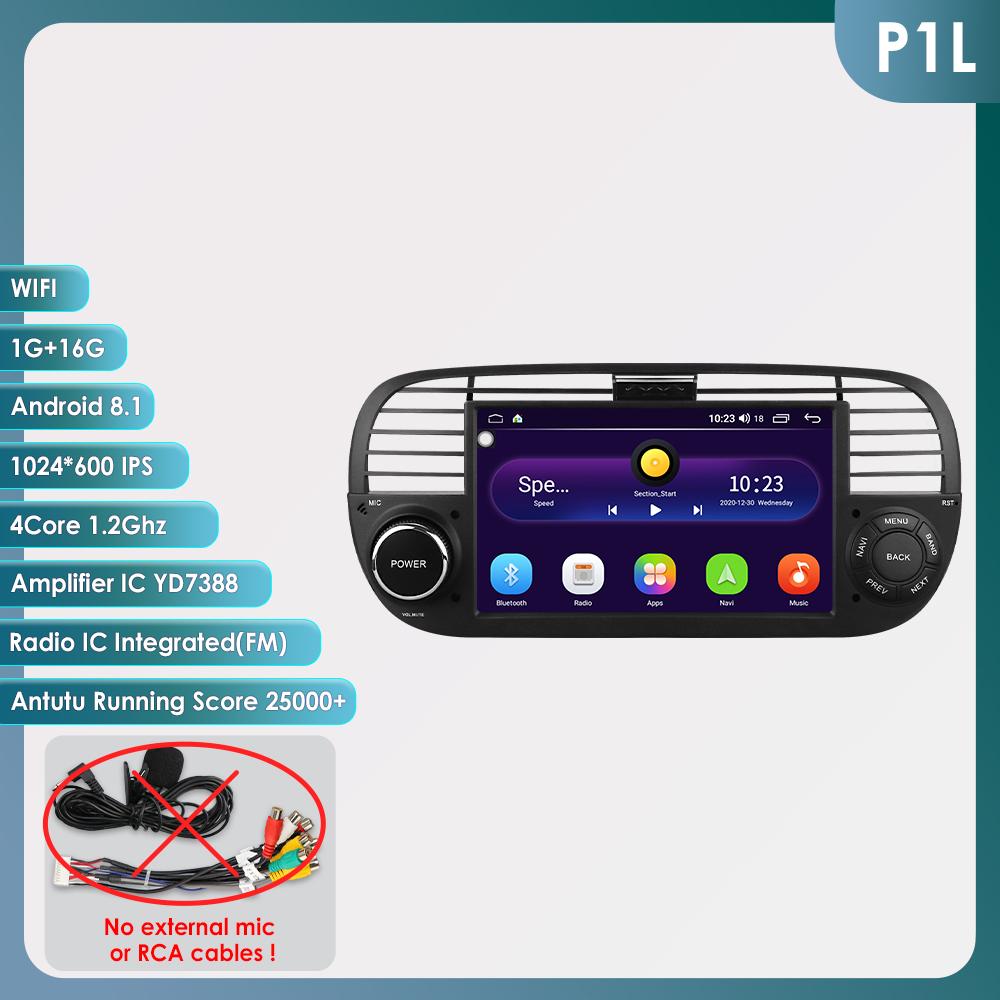 2 din Android Car Radio for Fiat 500 2007- 2015 Carplay Multimedia Video Player Autoradio Stereo 7 inch Intelligent GPS Screen