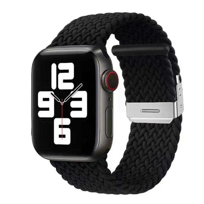 Nylon Fabric Band for Apple Watch Series 8 7 6 SE 5 4 3 38 40mm 42mm 44mm 41MM 45MM 49 Ultra Braided Solo Loop Strap for Iwatch