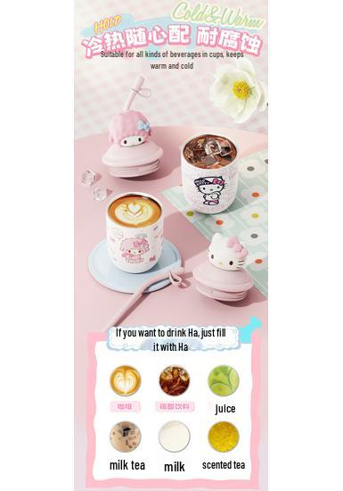 Оригинальная термокружка Sanrio с леопардовым принтом KT Binaluo из нержавеющей стали 316 для девочек