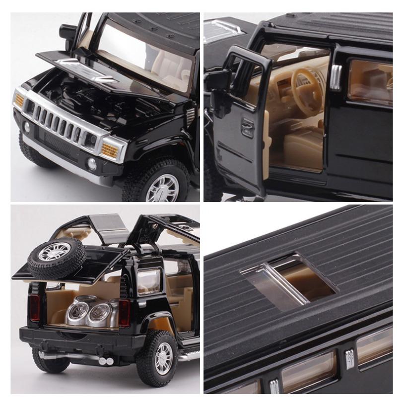 1/32 сплав Hummer H2 удлиненный лимузин металлическая литая модель автомобиля звук и свет инерционный детский игрушечный транспорт подарок