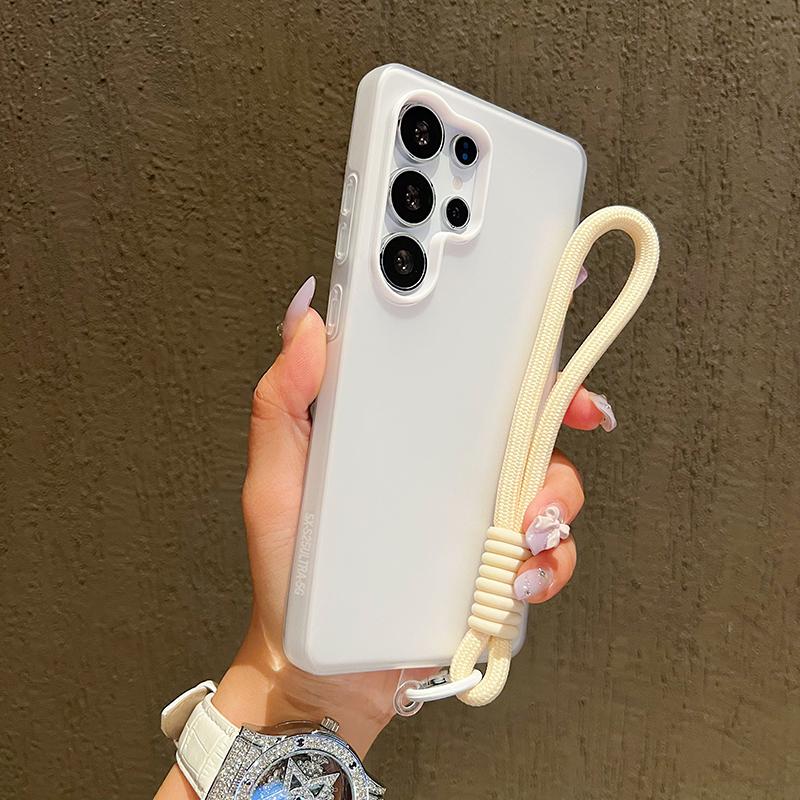 Чехол 2 в 1 матовый конфетного цвета со шнурком для Samsung Galaxy S25 S24 S23 S22 Ultra Plus S25FE S24FE S23FE S21FE противоударный