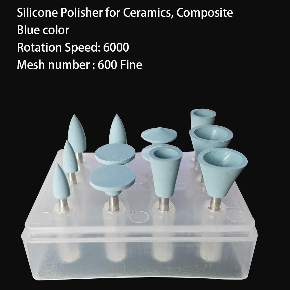 Jnsur Dental Стоматологический Полировальный Набор 12 шт. Силиконовые Шлифовальные Головки Для Низкоскоростного Наконечника Керамические/Композитные/Металлические/Сплавные Зубы
