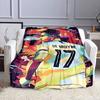 "Abstract Athlete with Number 17" Patterned flannel blanket perfect for the bedroom living room, sofa, or a little nap