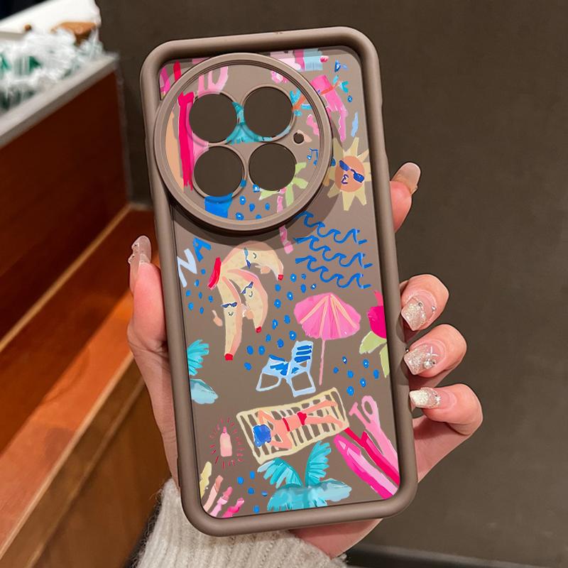 For OnePlus 13 Case Cartoon Vacation Painting Shockproof Bumper Silicone Cover For OnePlus 15 Nord 5 13R 13T 12R 12 11R 5G