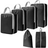 Set/6 Pcs Compressible Packing Travel Storage Bag Cubes Waterproof Suitcase Nylon Portable With Handbag Luggage Organizer