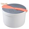 1 Set Microwave Rice Cooker Double Layer Storing Plastic Practical Portable Steaming Pot Lunch Box with Spoon Kitchen Cookware