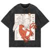 100 Cotton Vintage Washed Delicious In Dungeon T Shirt Men Anime Senshi Dragon Mushroom Winged Lion Familiar Loose Tees Shirts