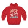 Толстовка унисекс «Любовь как Иисус» Христианский библейский стих Толстовка с капюшоном Религиозная вера Пуловер «Иисус спаси нас» Groovy Women Christian Top