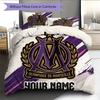 Custom Name Olympique de Marseille Pattern Bedding Quilt Set  Home Decoration  Gift (1 * duvet cover + 2 * pillowcase  without core)