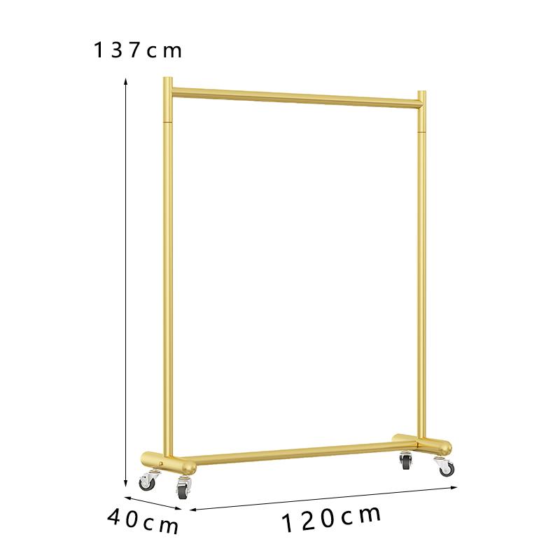 Adjustable Floor-Standing Clothing Rack with Wheels for Women's and Children's Wear