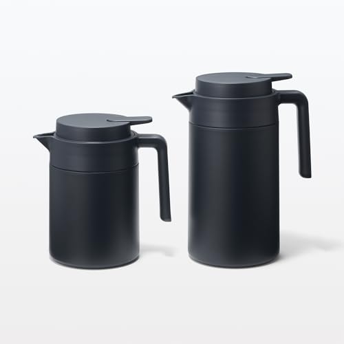 MUJI Изолированный настольный горшок с широким горлышком, легко моющийся, черный, 0,8 л, 84334559