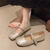 Evening Word New Small Leather Shoes Flat Silver Summer Skirt with French Mary Jane Single Shoes Women 2025